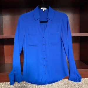 Express Collared Royal Blue Button Up Shirt